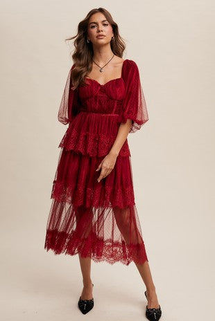Romantic Lace Midi Dress