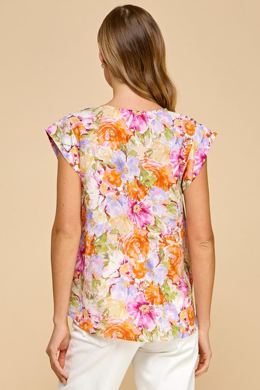 Watercolor Floral Top