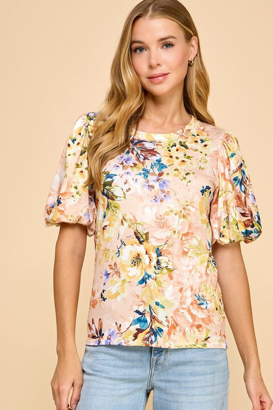 Puff Sleeve Floral Top