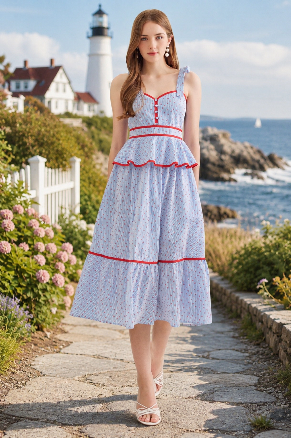 Peplum Waist Midi Dress