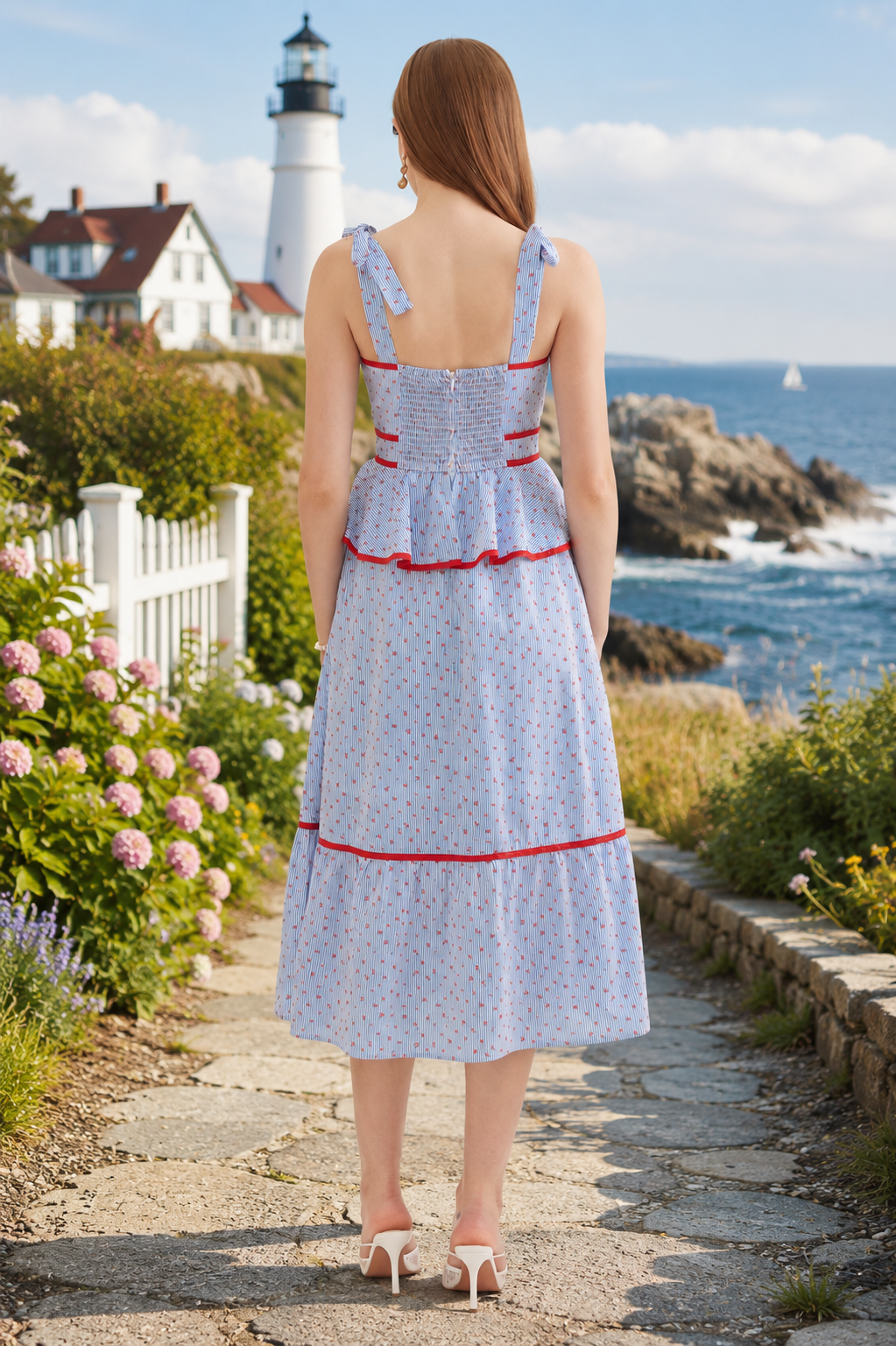 Peplum Waist Midi Dress