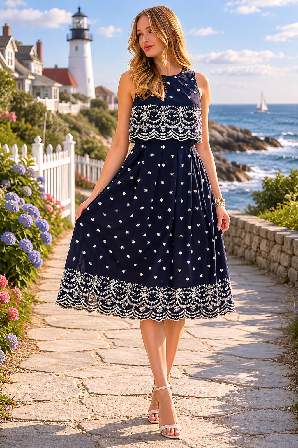 Navy Overlay Dress