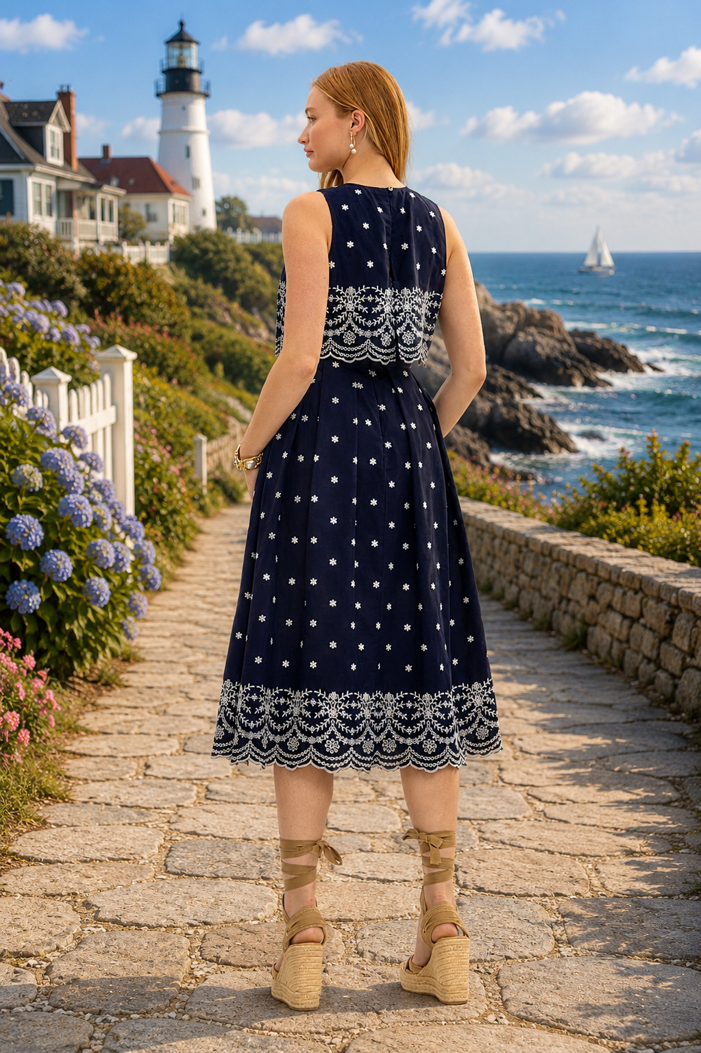 Navy Overlay Dress