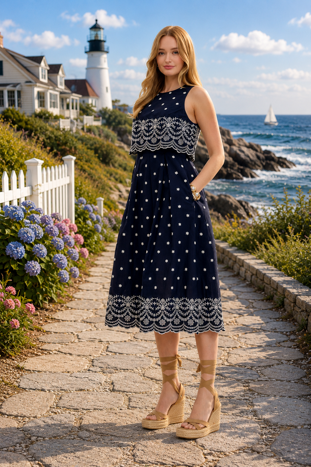 Navy Overlay Dress