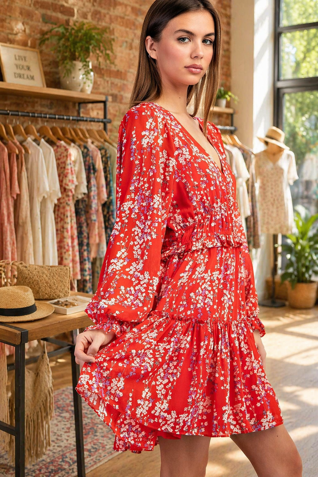 Ditzy Floral Print Dress