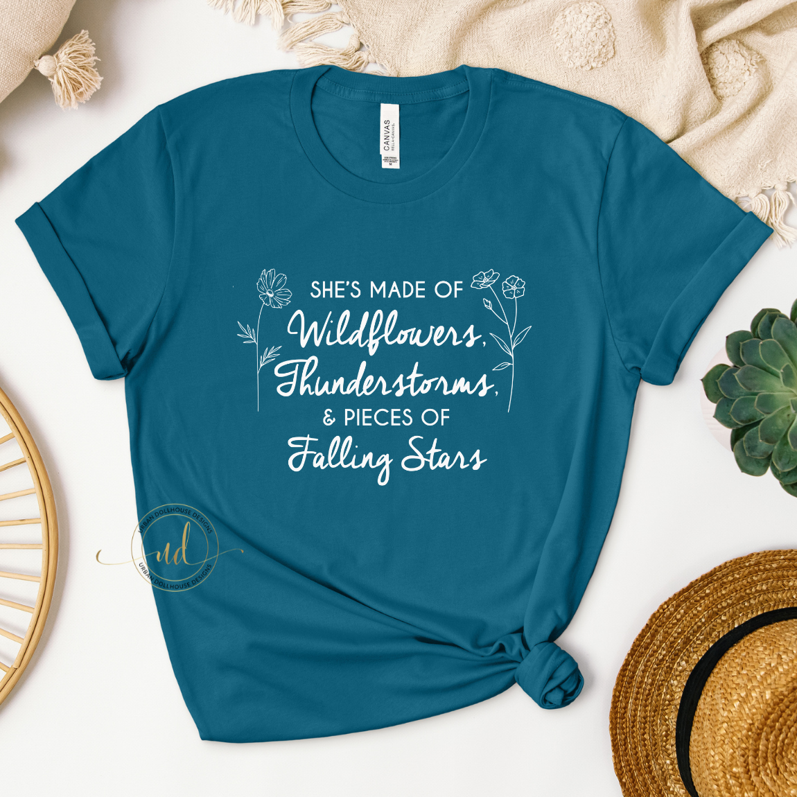 Wildflowers and Thunderstorms - Deep Teal