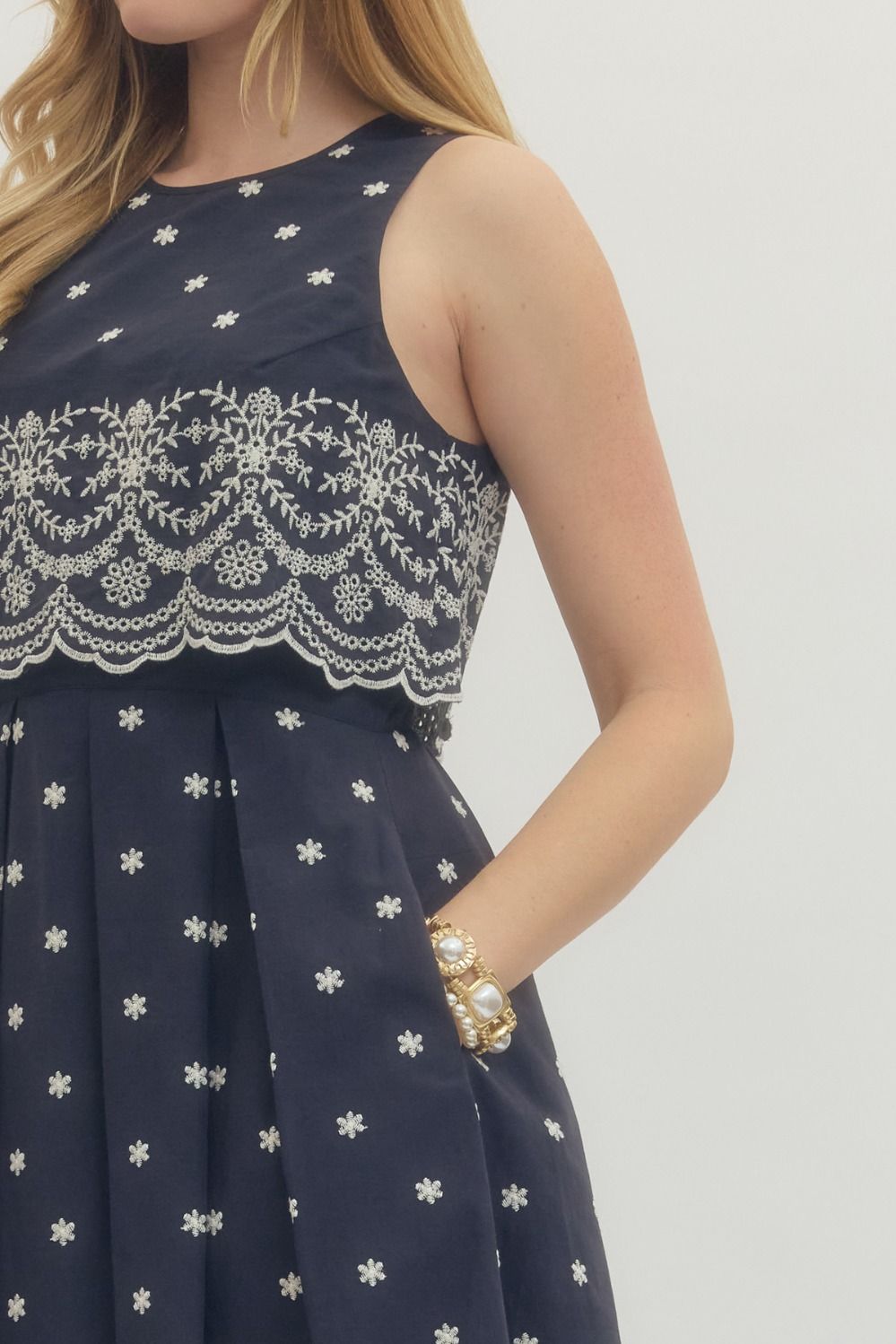 Navy Overlay Dress